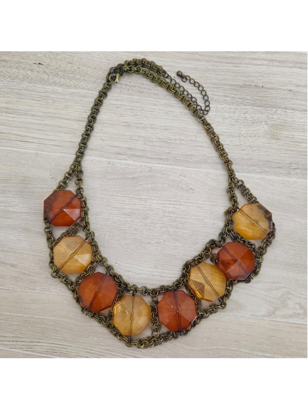 Women's Unbranded Statement Necklace One Size Amber Bronze